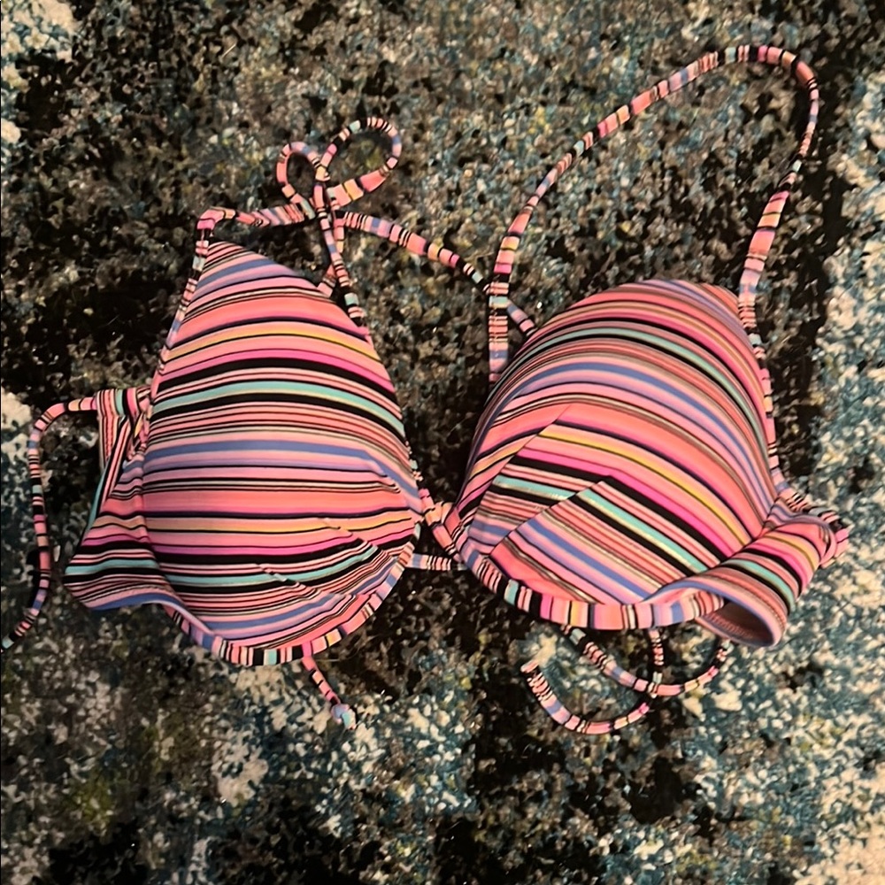 Victoria's Secret Multicolor Striped Bikini Top